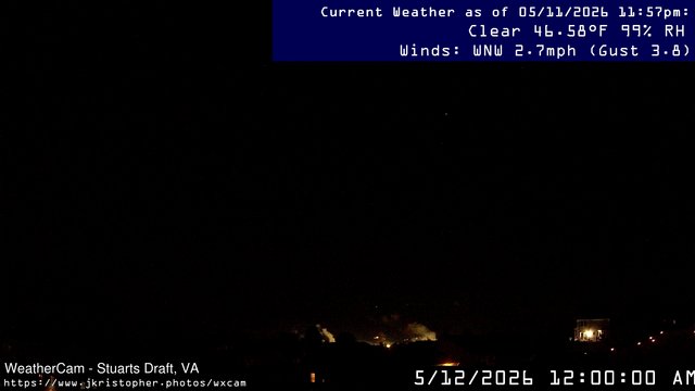 time-lapse frame, Stuarts Draft, VA webcam