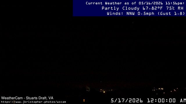 time-lapse frame, Stuarts Draft, VA webcam
