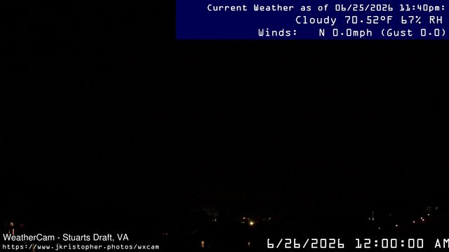 time-lapse frame, Stuarts Draft, VA webcam