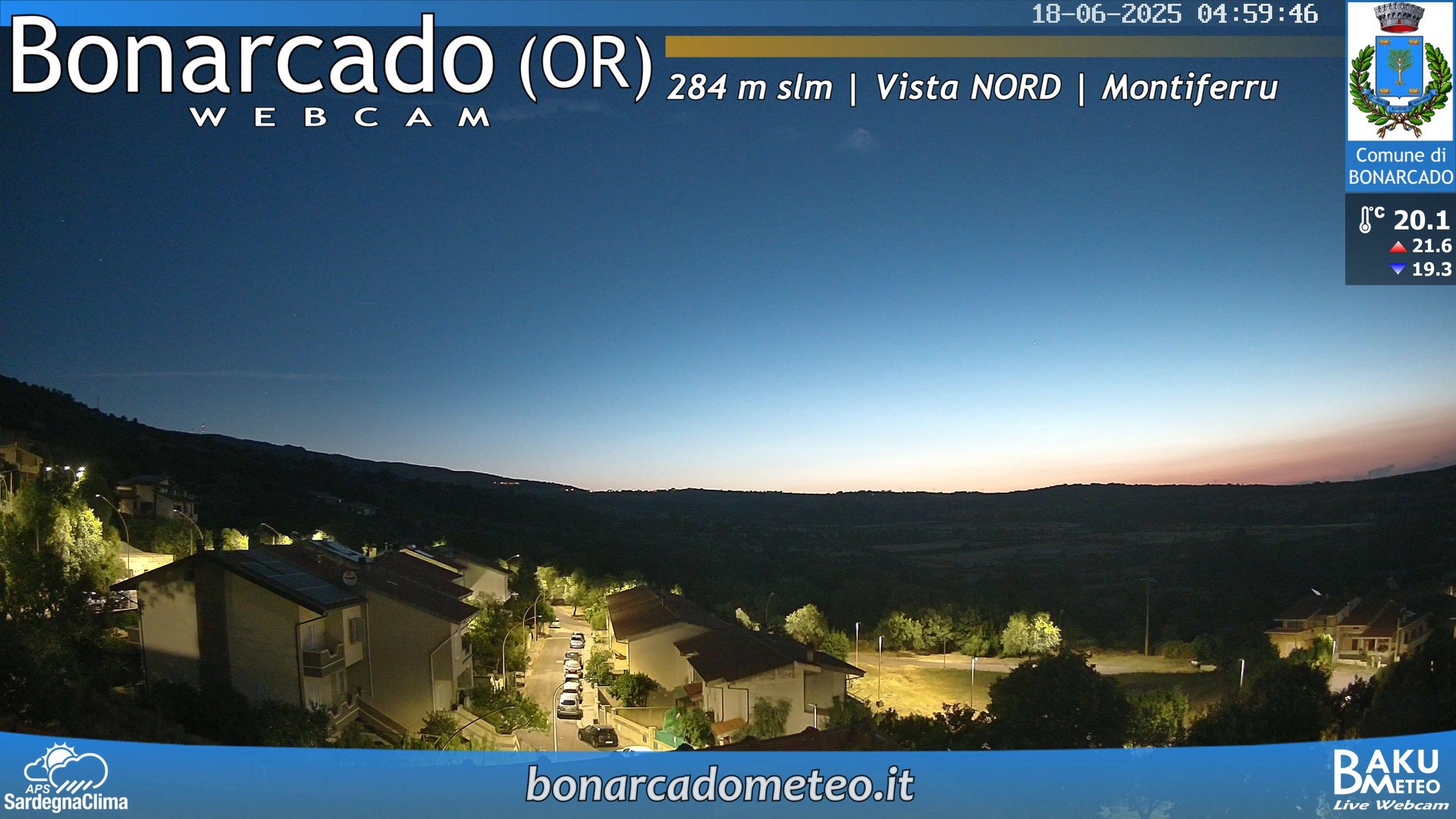 time-lapse frame, Bonarcado NORD webcam
