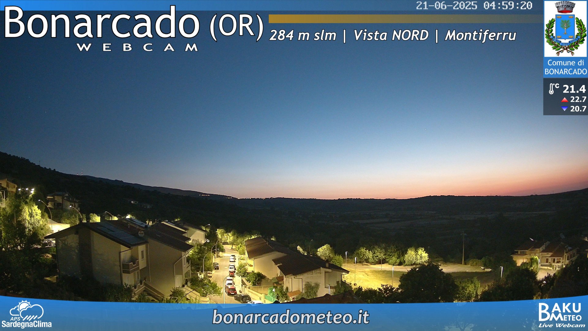 time-lapse frame, Bonarcado NORD webcam