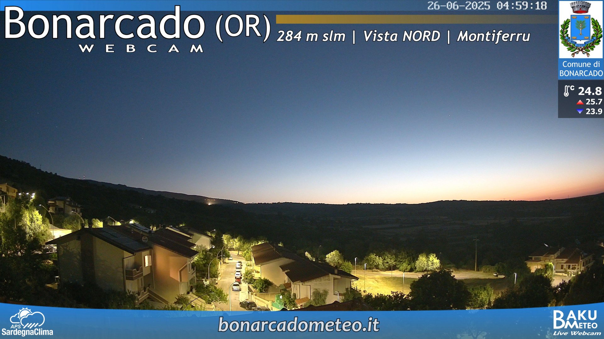 time-lapse frame, Bonarcado NORD webcam