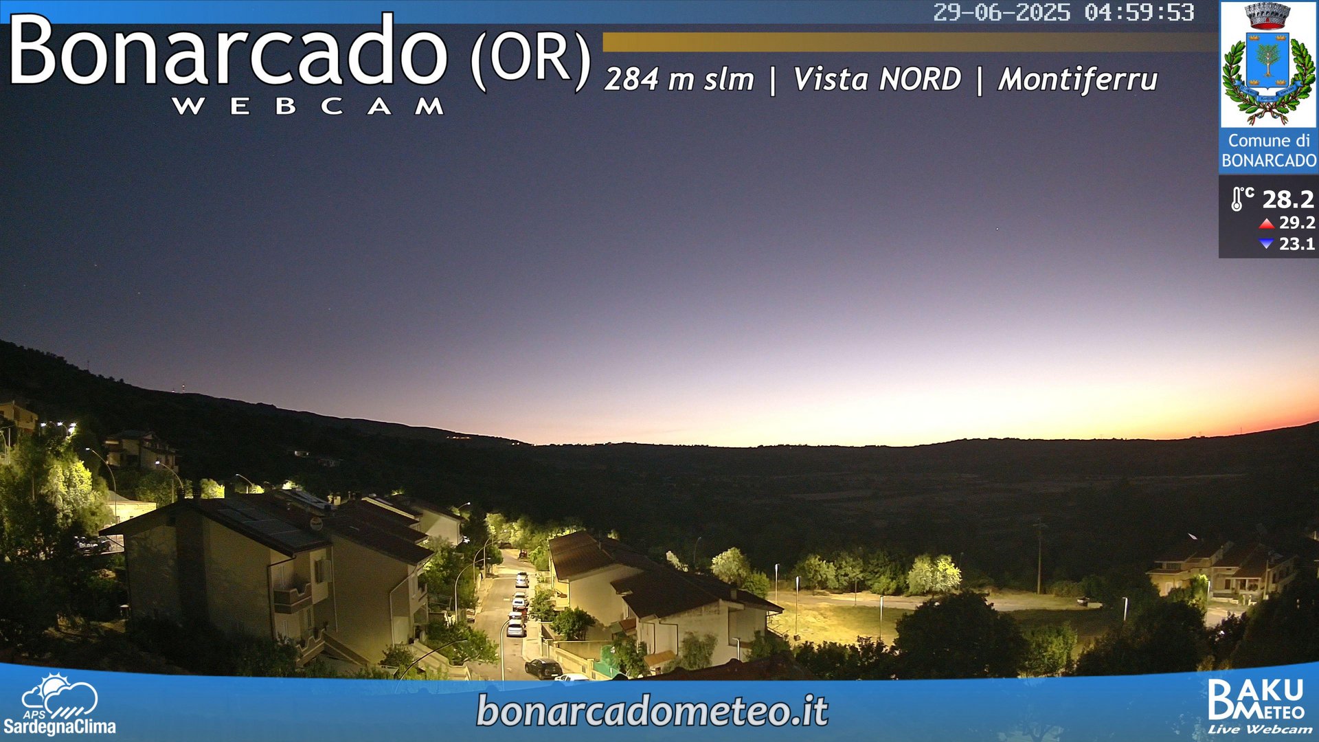 time-lapse frame, Bonarcado NORD webcam