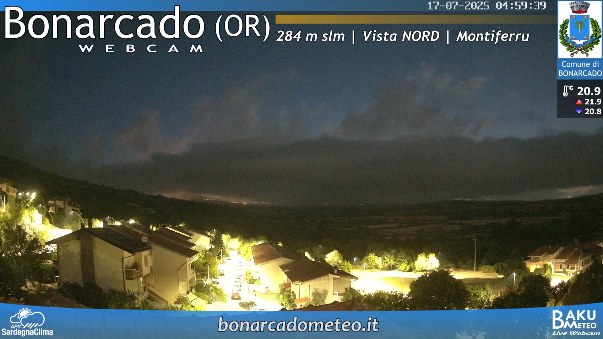 time-lapse frame, Bonarcado NORD webcam