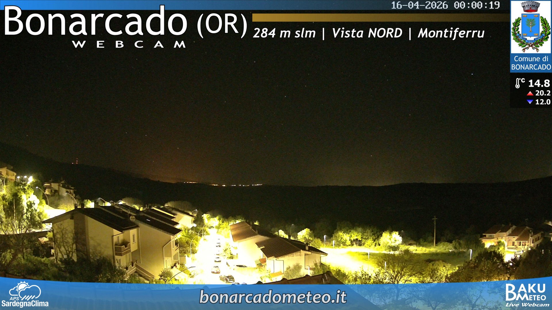 time-lapse frame, Bonarcado NORD webcam