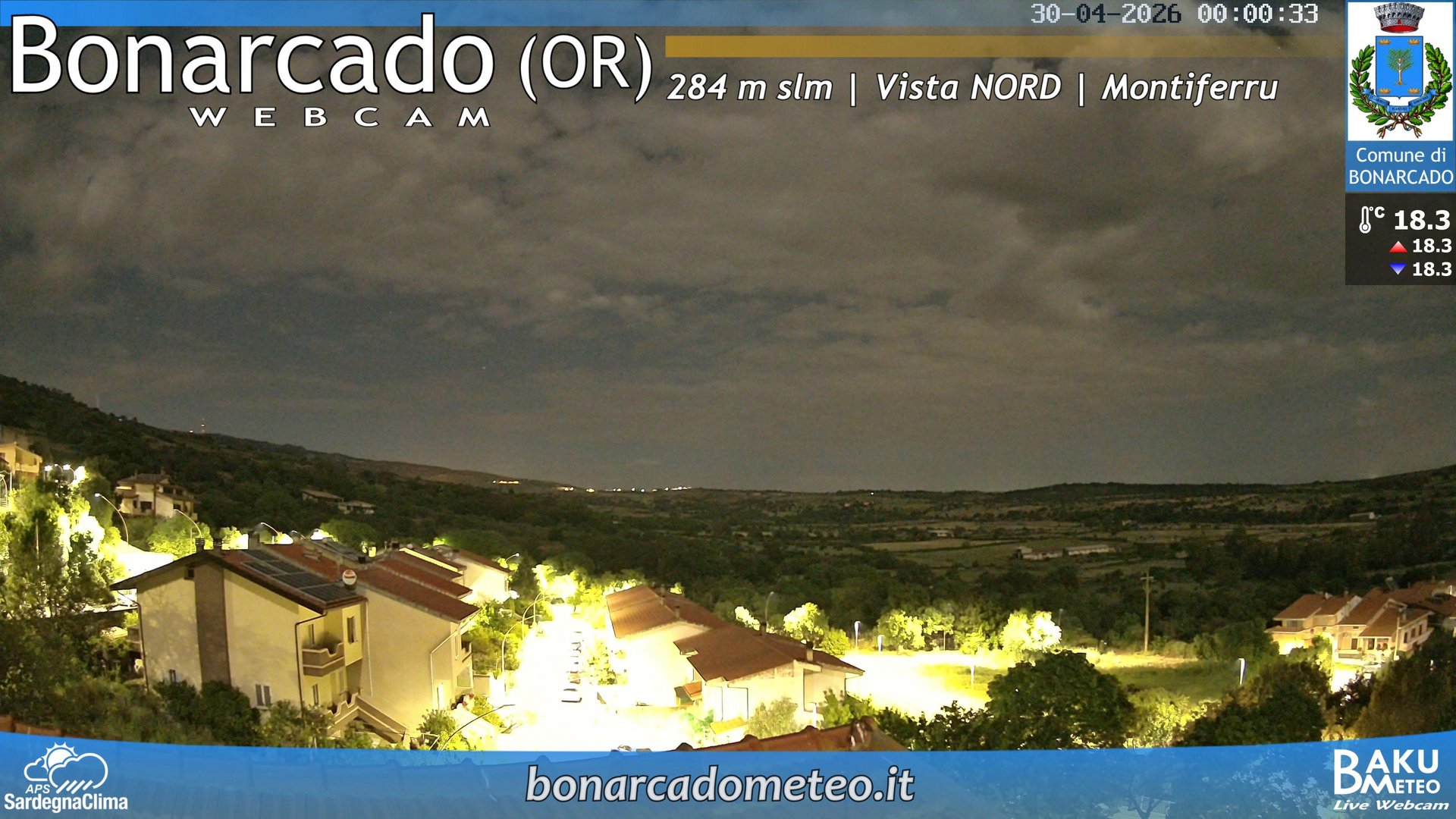 time-lapse frame, Bonarcado NORD webcam