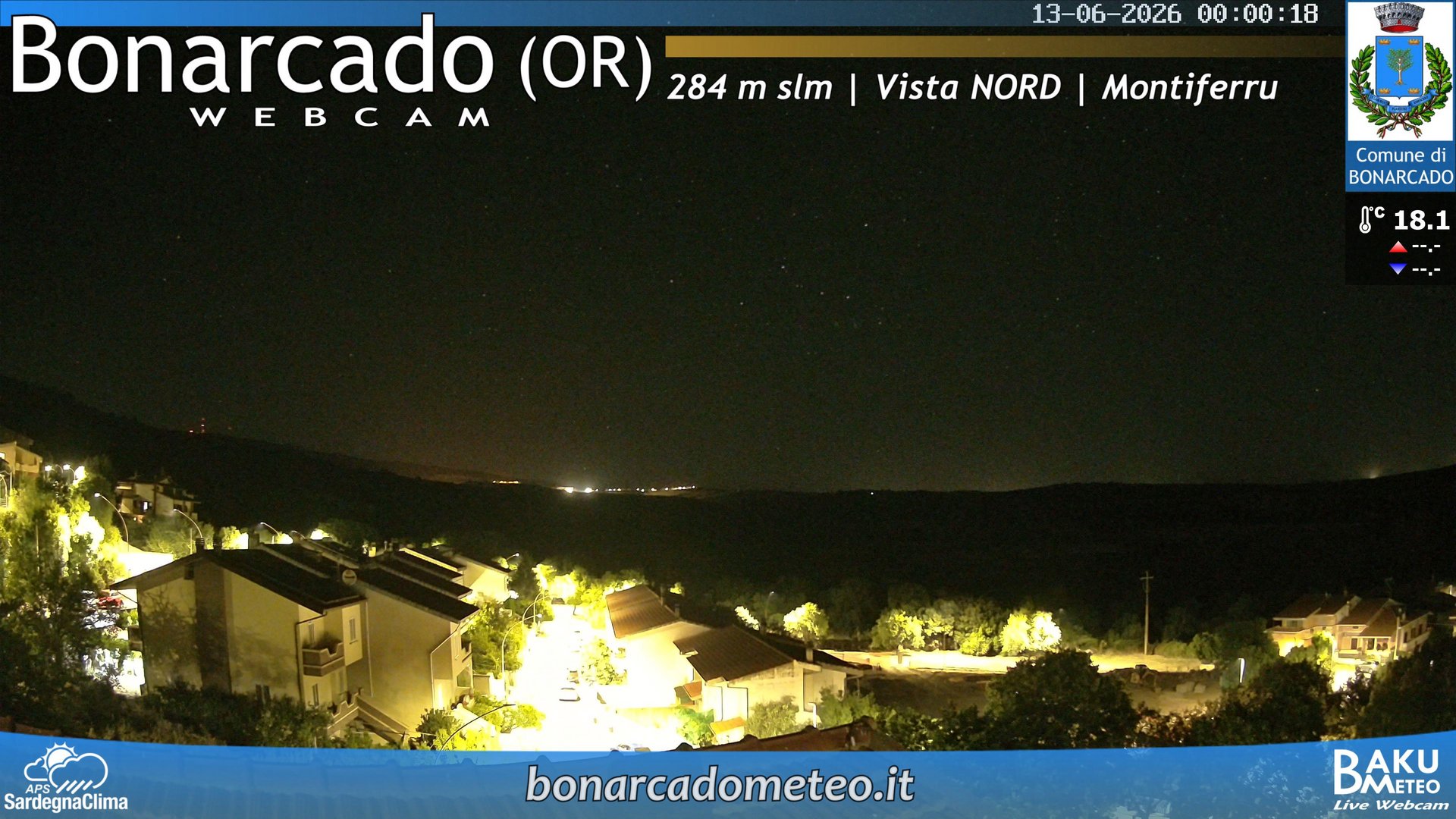 time-lapse frame, Bonarcado NORD webcam
