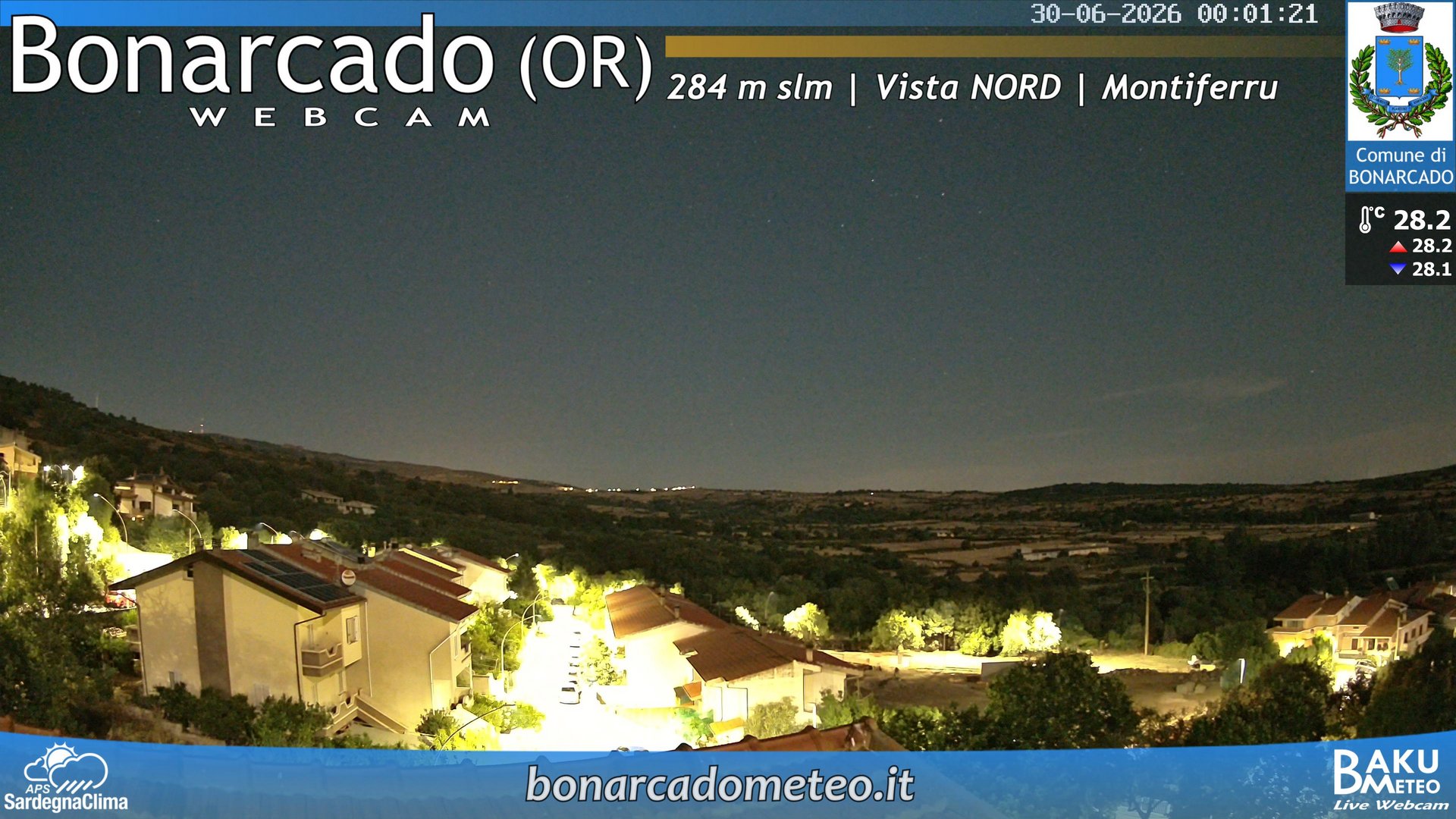 time-lapse frame, Bonarcado NORD webcam