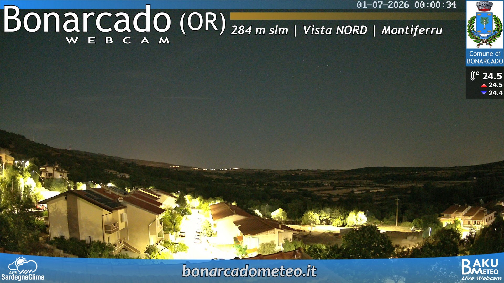 time-lapse frame, Bonarcado NORD webcam