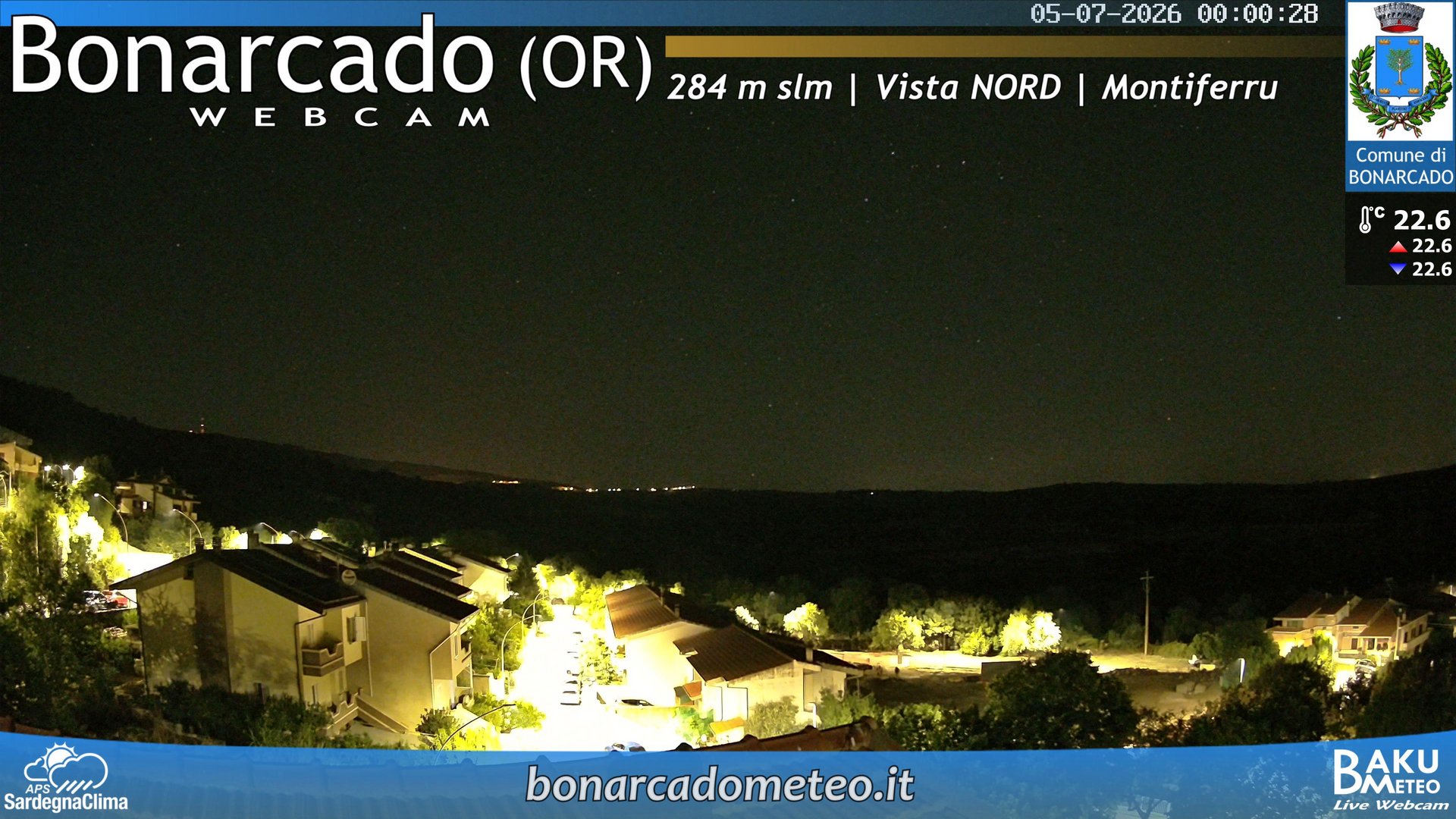 time-lapse frame, Bonarcado NORD webcam