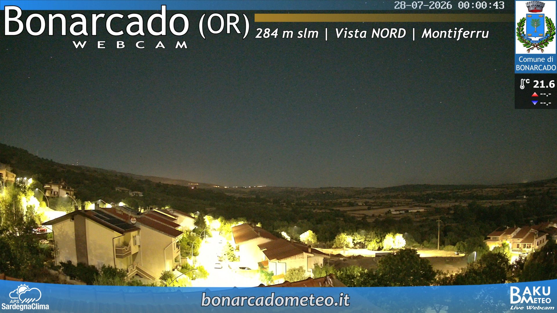 time-lapse frame, Bonarcado NORD webcam