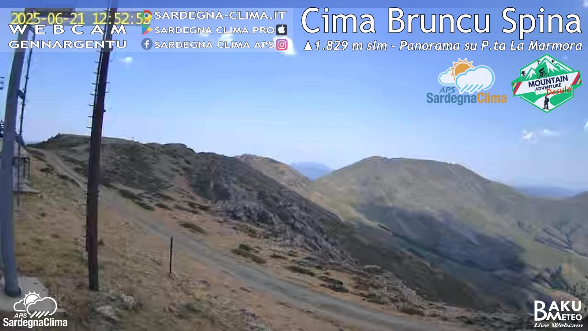 time-lapse frame, Cima Bruncu webcam