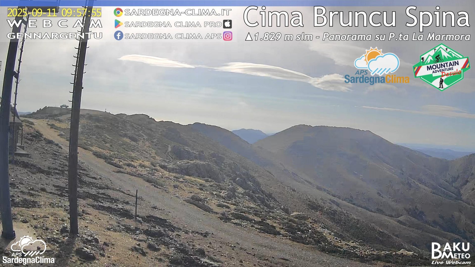 time-lapse frame, Cima Bruncu webcam