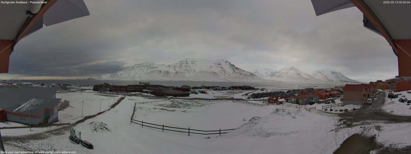 time-lapse frame, Hurtigruten Svalbard - Hiorthfjellet webcam