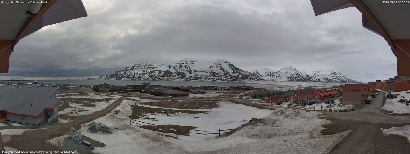 time-lapse frame, Hurtigruten Svalbard - Hiorthfjellet webcam