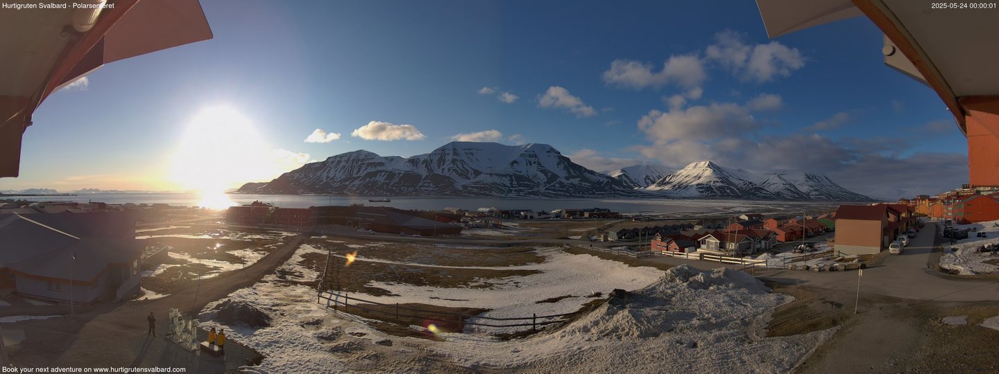 time-lapse frame, Hurtigruten Svalbard - Hiorthfjellet webcam