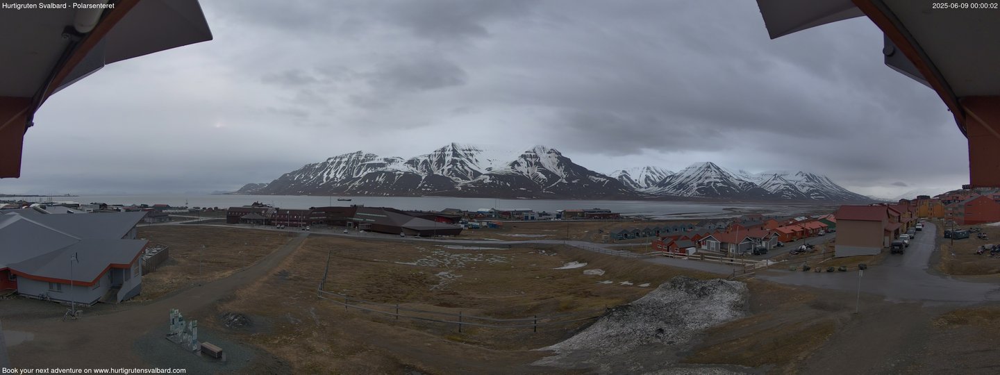 time-lapse frame, Hurtigruten Svalbard - Hiorthfjellet webcam