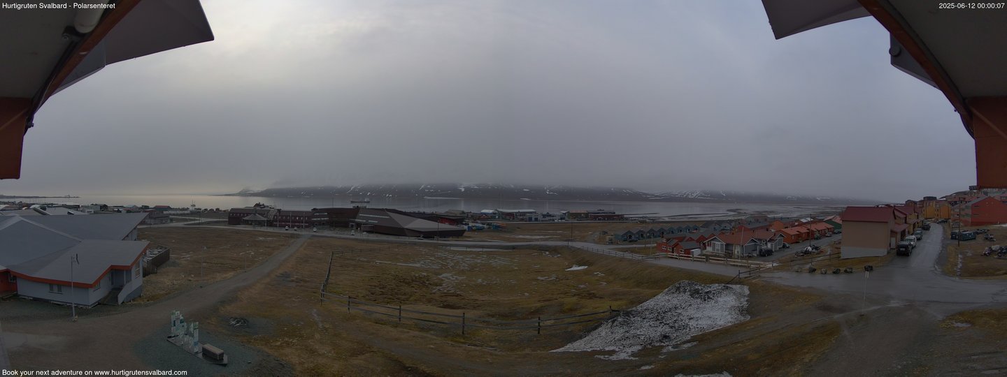 time-lapse frame, Hurtigruten Svalbard - Hiorthfjellet webcam