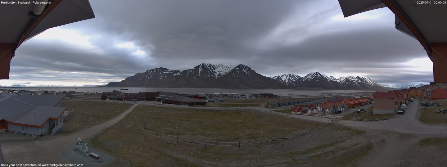 time-lapse frame, Hurtigruten Svalbard - Hiorthfjellet webcam