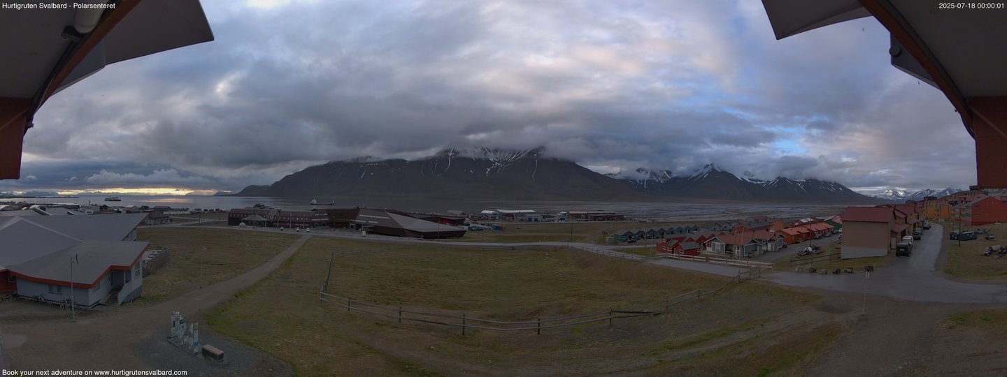 time-lapse frame, Hurtigruten Svalbard - Hiorthfjellet webcam