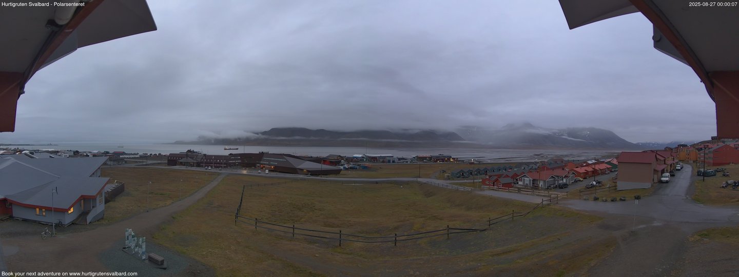 time-lapse frame, Hurtigruten Svalbard - Hiorthfjellet webcam