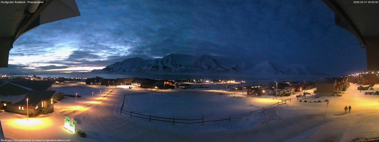 time-lapse frame, Hurtigruten Svalbard - Hiorthfjellet webcam