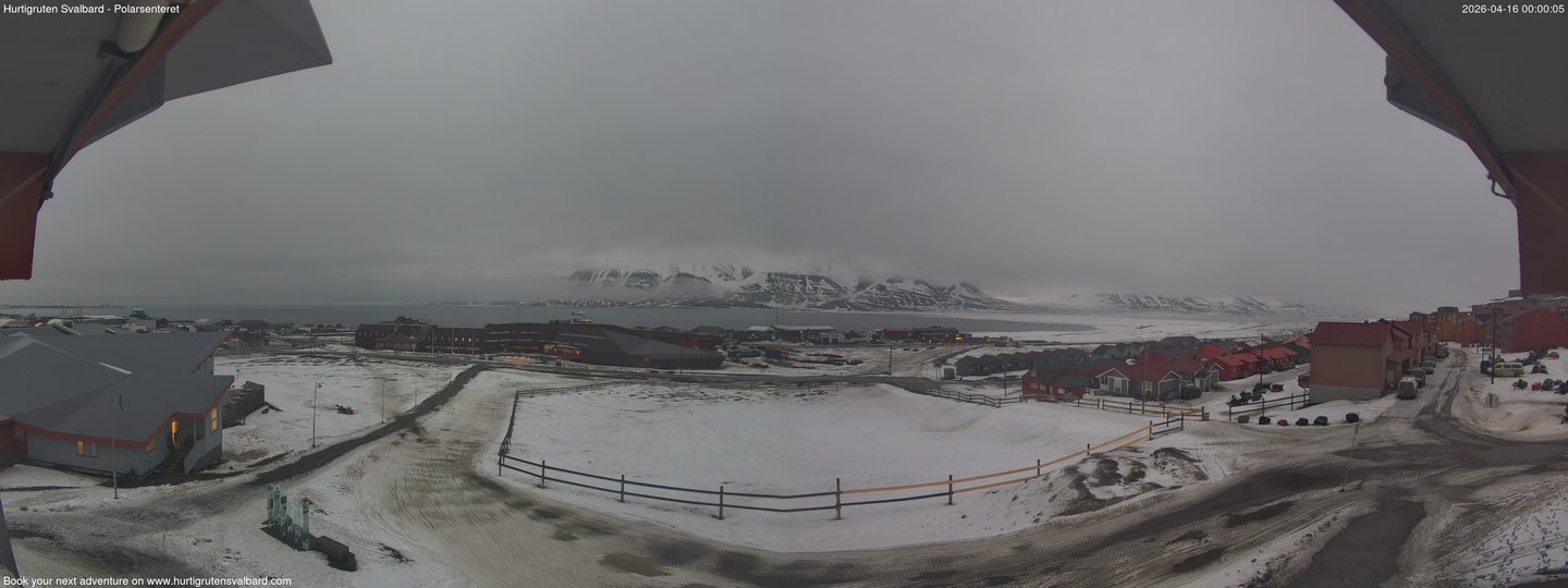 time-lapse frame, Hurtigruten Svalbard - Hiorthfjellet webcam