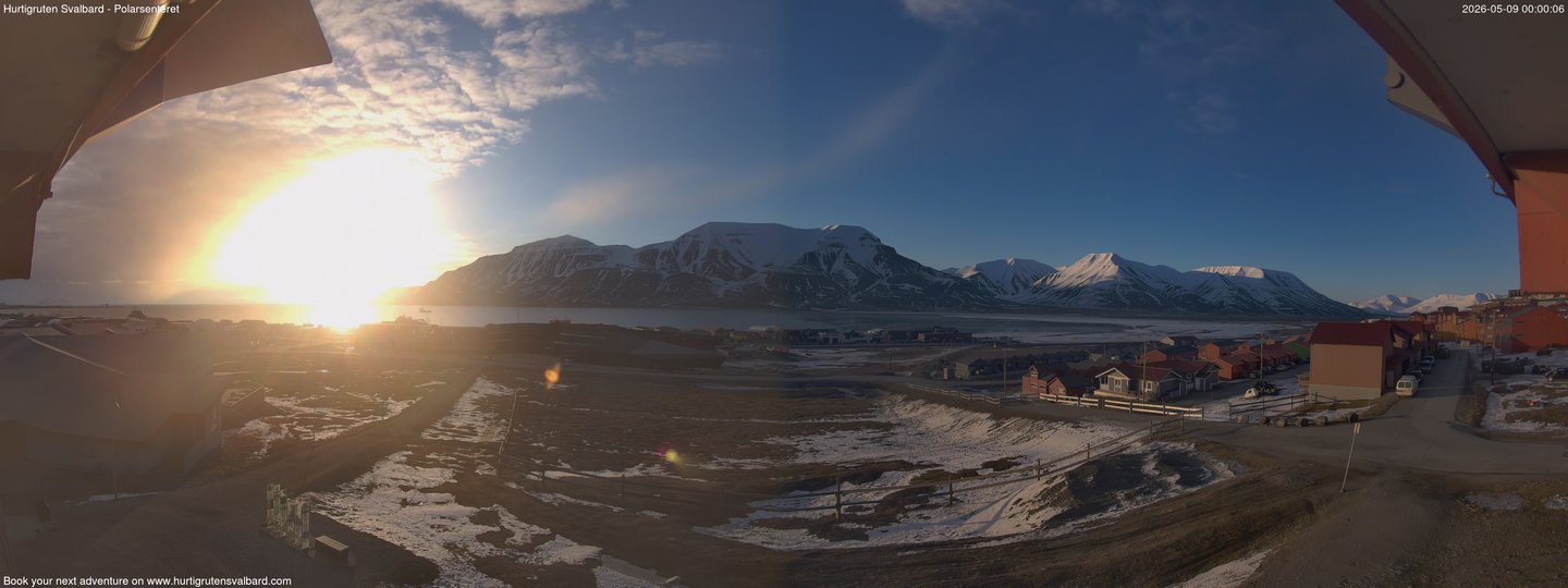 time-lapse frame, Hurtigruten Svalbard - Hiorthfjellet webcam