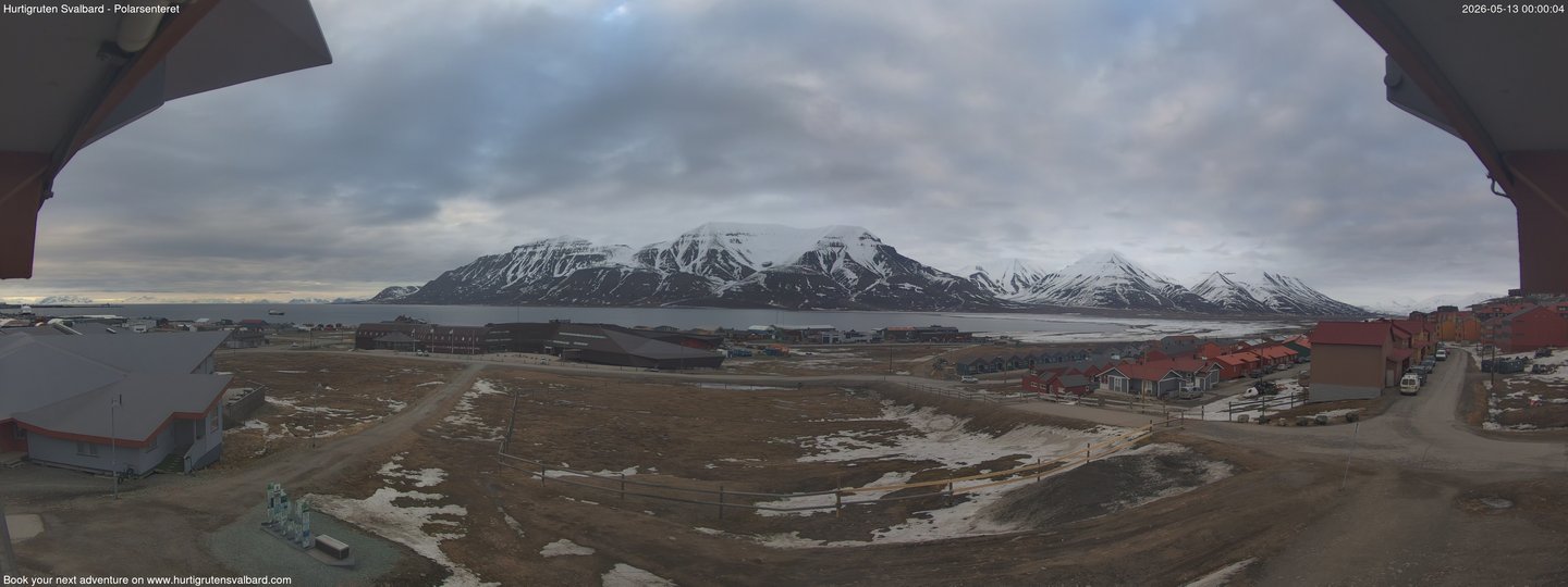 time-lapse frame, Hurtigruten Svalbard - Hiorthfjellet webcam