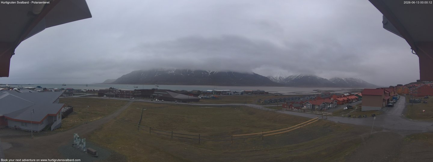 time-lapse frame, Hurtigruten Svalbard - Hiorthfjellet webcam