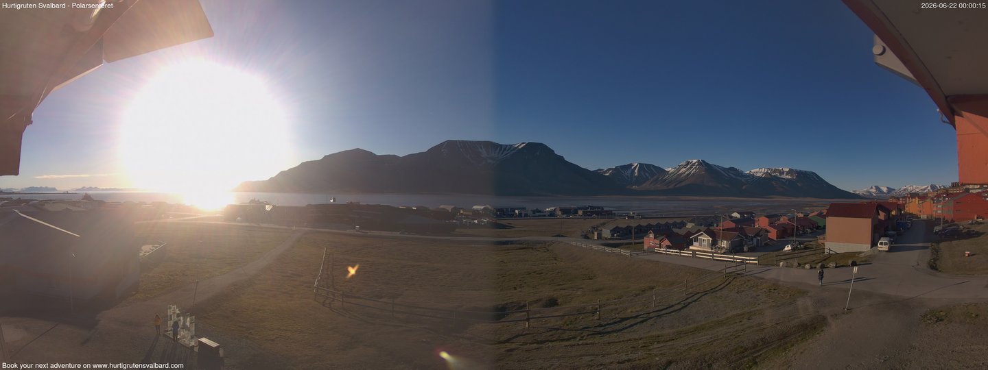 time-lapse frame, Hurtigruten Svalbard - Hiorthfjellet webcam
