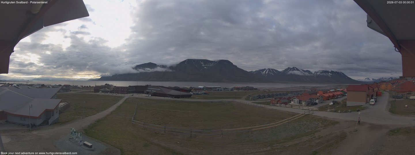 time-lapse frame, Hurtigruten Svalbard - Hiorthfjellet webcam
