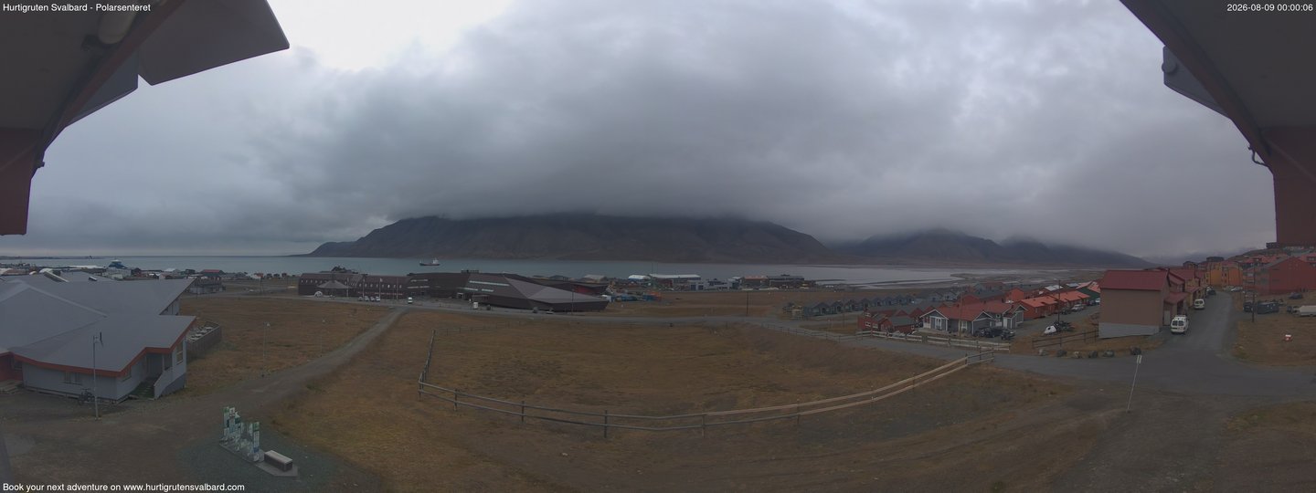 time-lapse frame, Hurtigruten Svalbard - Hiorthfjellet webcam