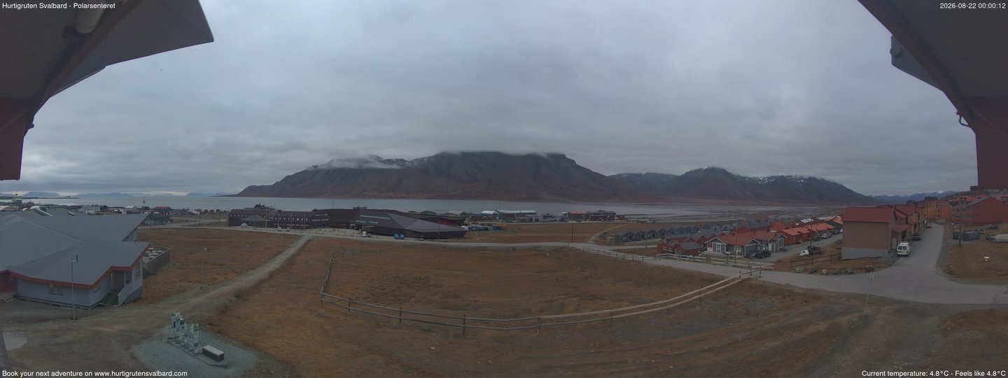 time-lapse frame, Hurtigruten Svalbard - Hiorthfjellet webcam