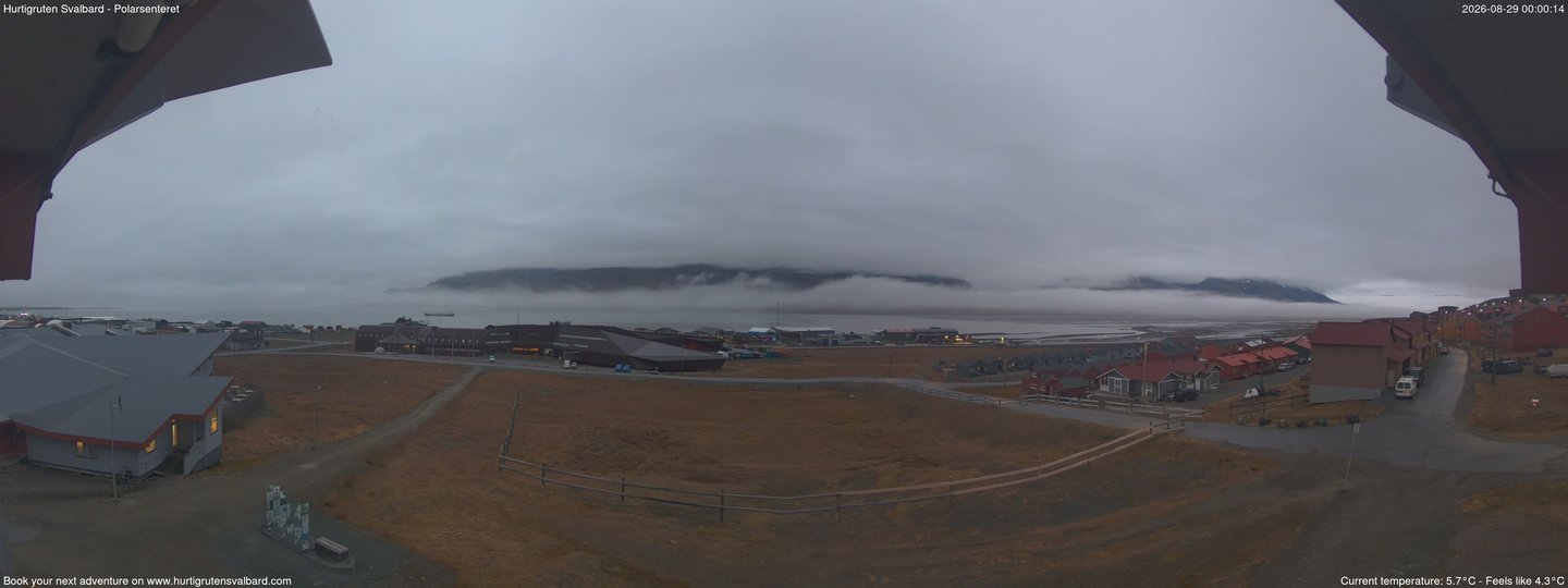 time-lapse frame, Hurtigruten Svalbard - Hiorthfjellet webcam