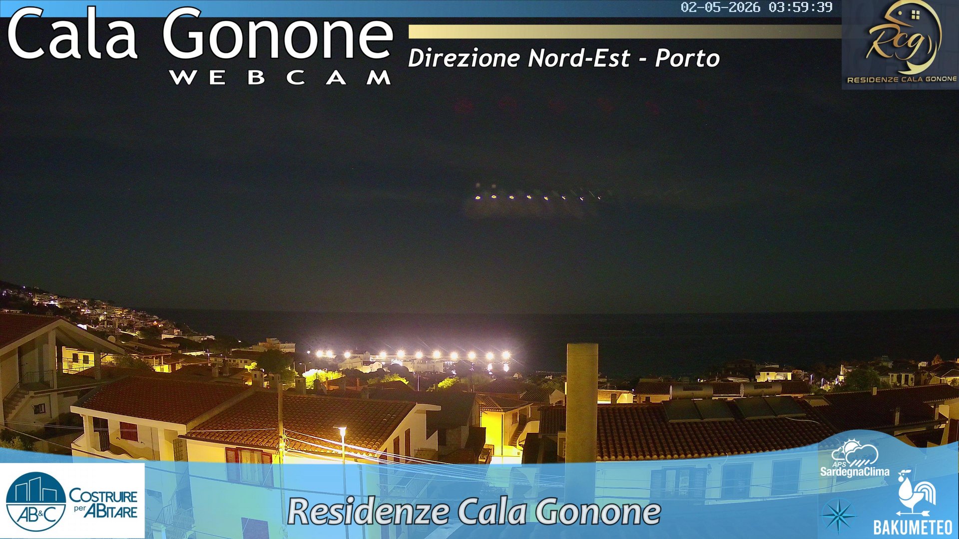 time-lapse frame, Cala Gonone Nord webcam