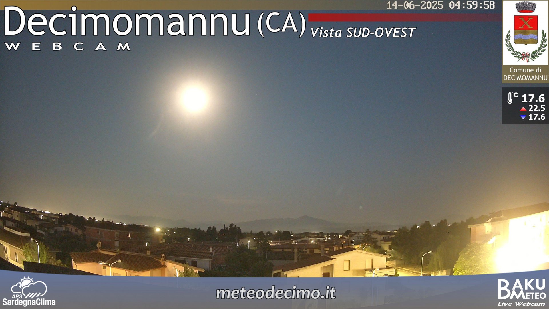 time-lapse frame, Decimomannu webcam