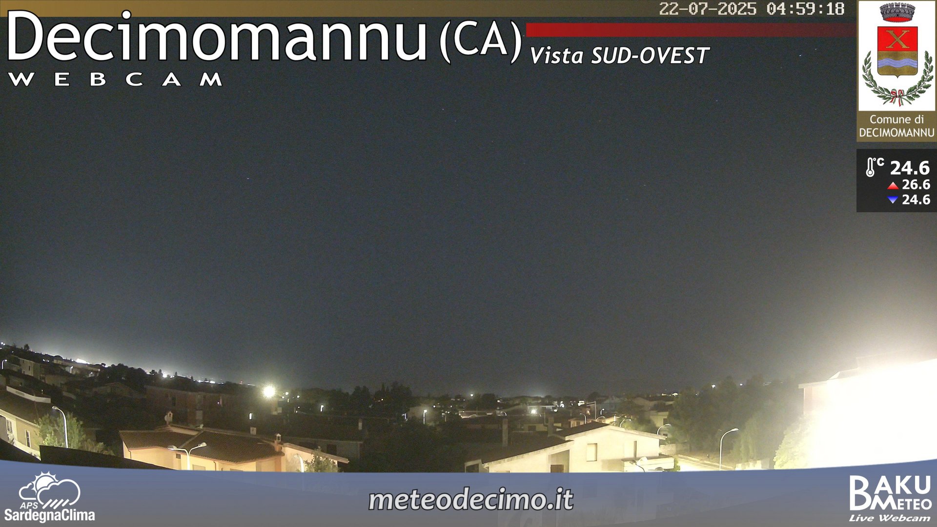 time-lapse frame, Decimomannu webcam