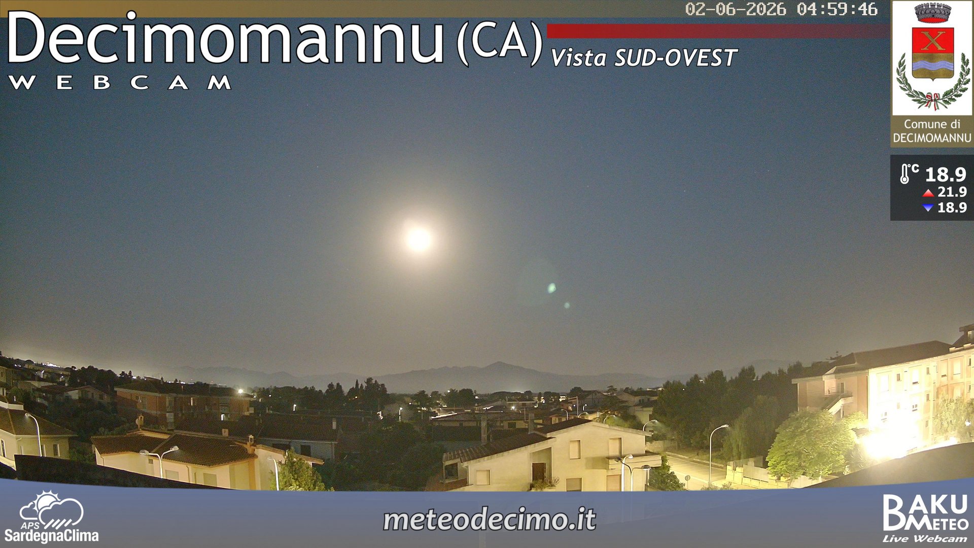 time-lapse frame, Decimomannu webcam