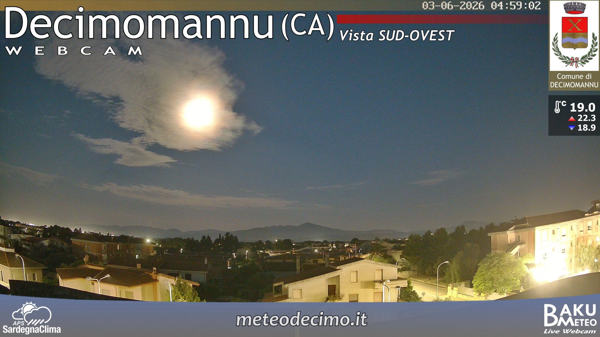 time-lapse frame, Decimomannu webcam