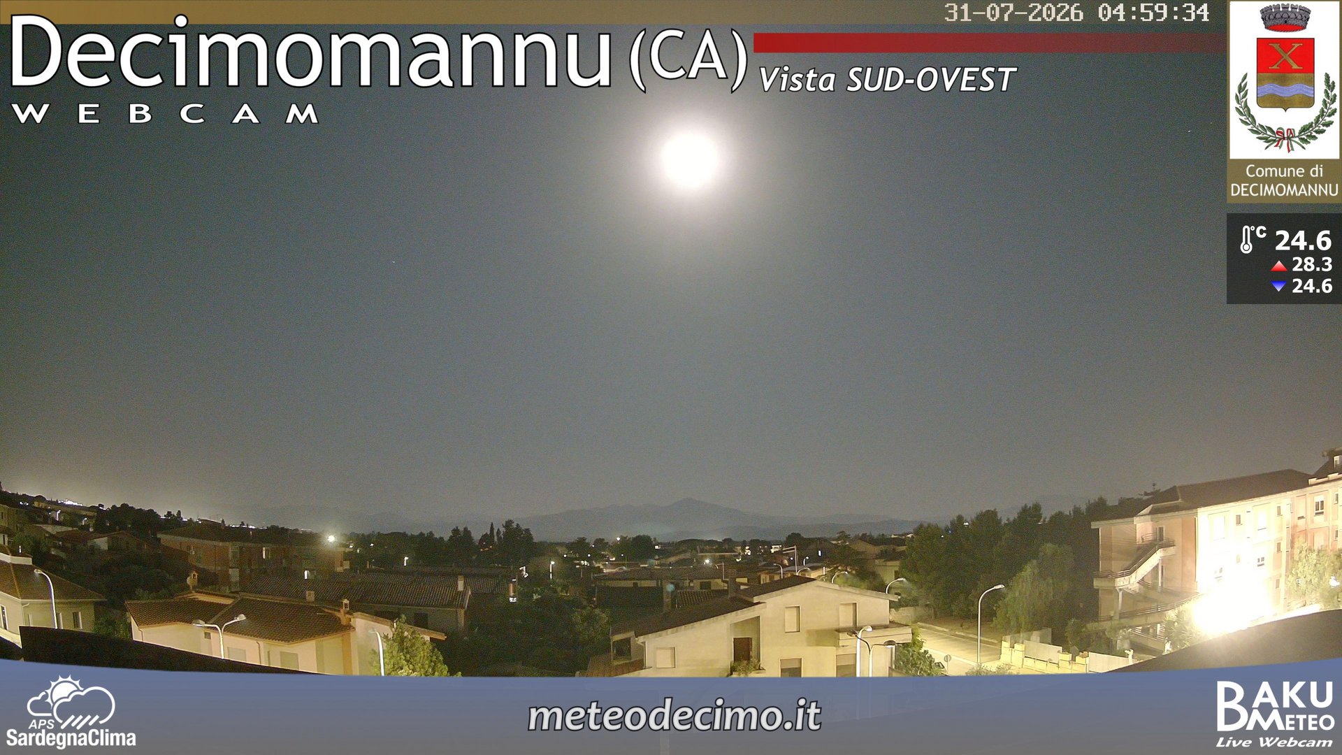 time-lapse frame, Decimomannu webcam
