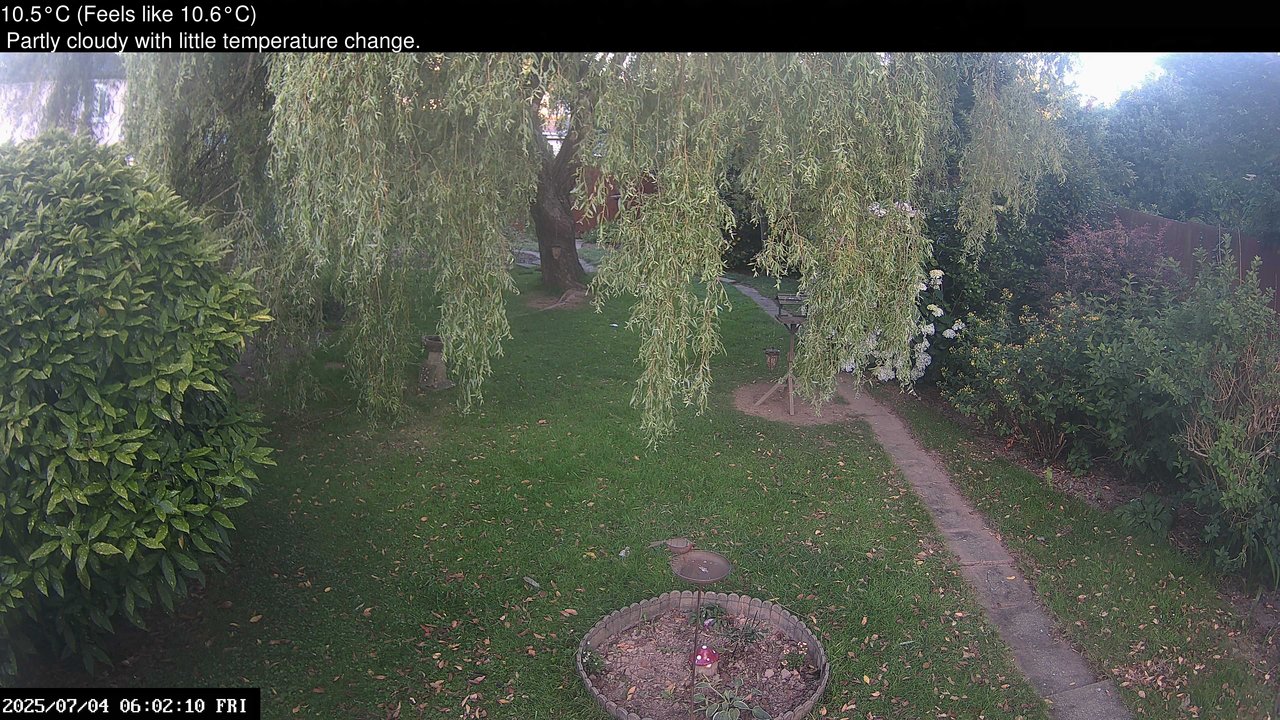 time-lapse frame, Wembury, Devon. Garden Cam webcam