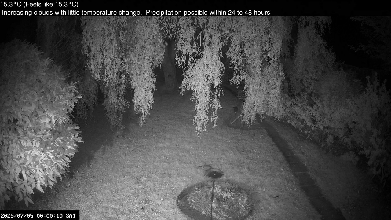 time-lapse frame, Wembury, Devon. Garden Cam webcam