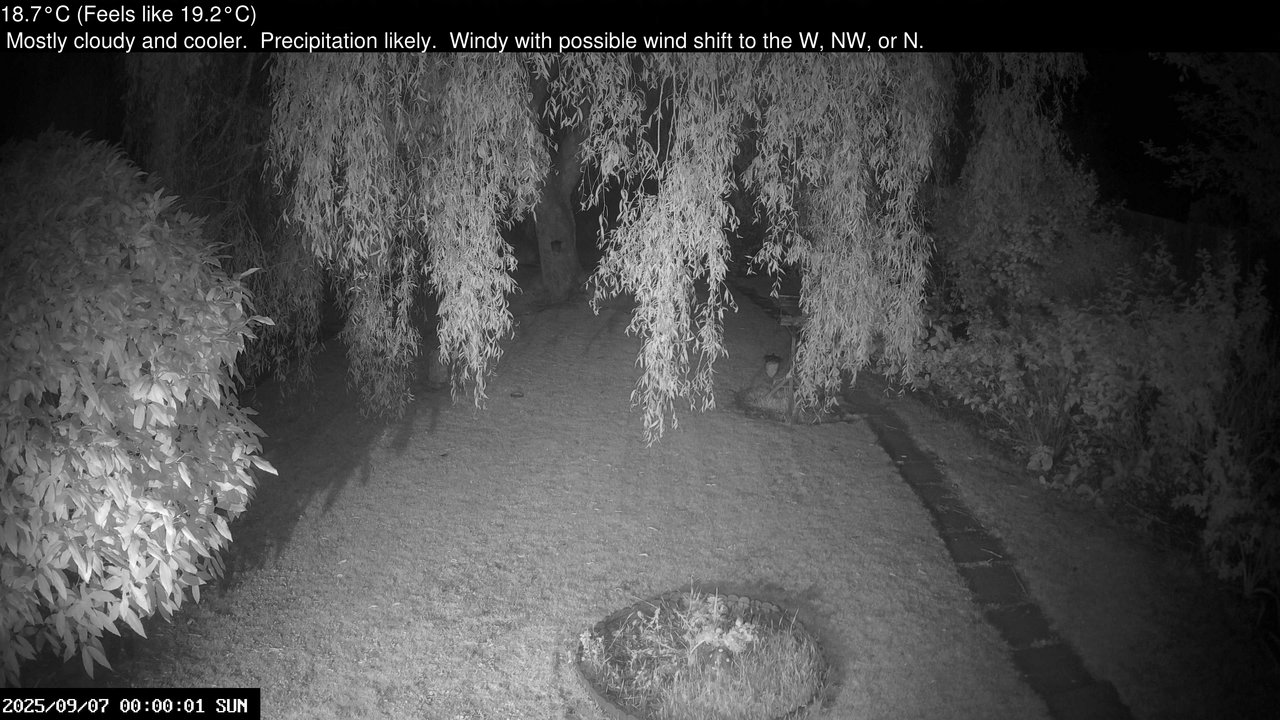 time-lapse frame, Wembury, Devon. Garden Cam webcam