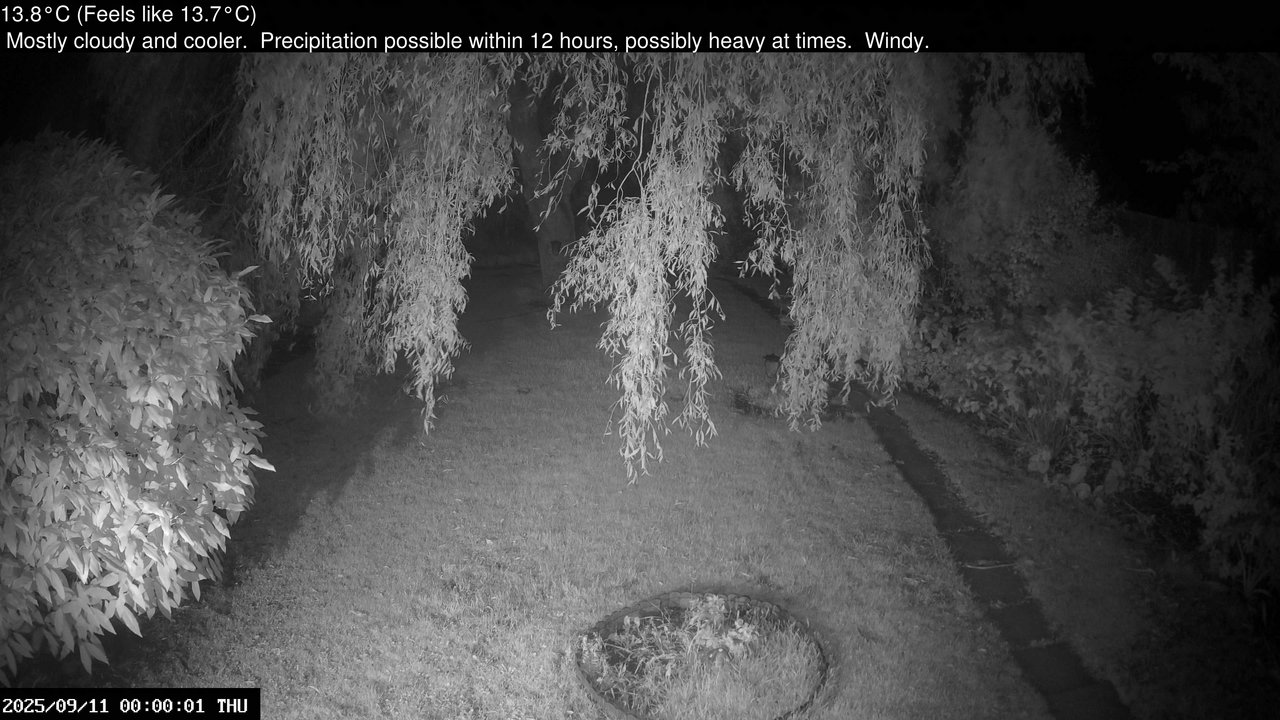 time-lapse frame, Wembury, Devon. Garden Cam webcam
