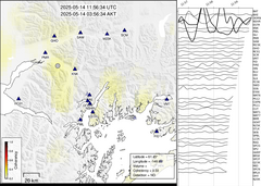 view from Barry Arm seismic energy on 2025-05-14