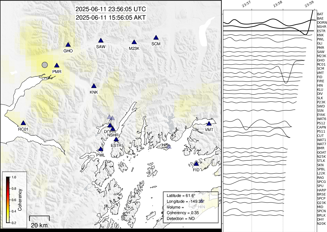 time-lapse frame, Barry Arm seismic energy webcam