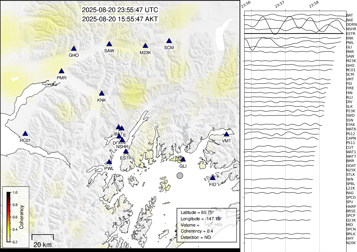 time-lapse frame, Barry Arm seismic energy webcam