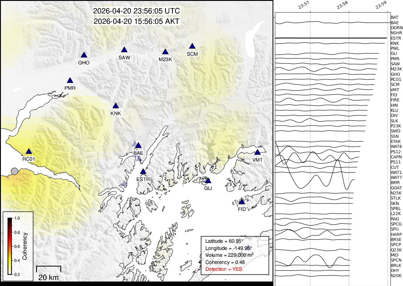 time-lapse frame, Barry Arm seismic energy webcam