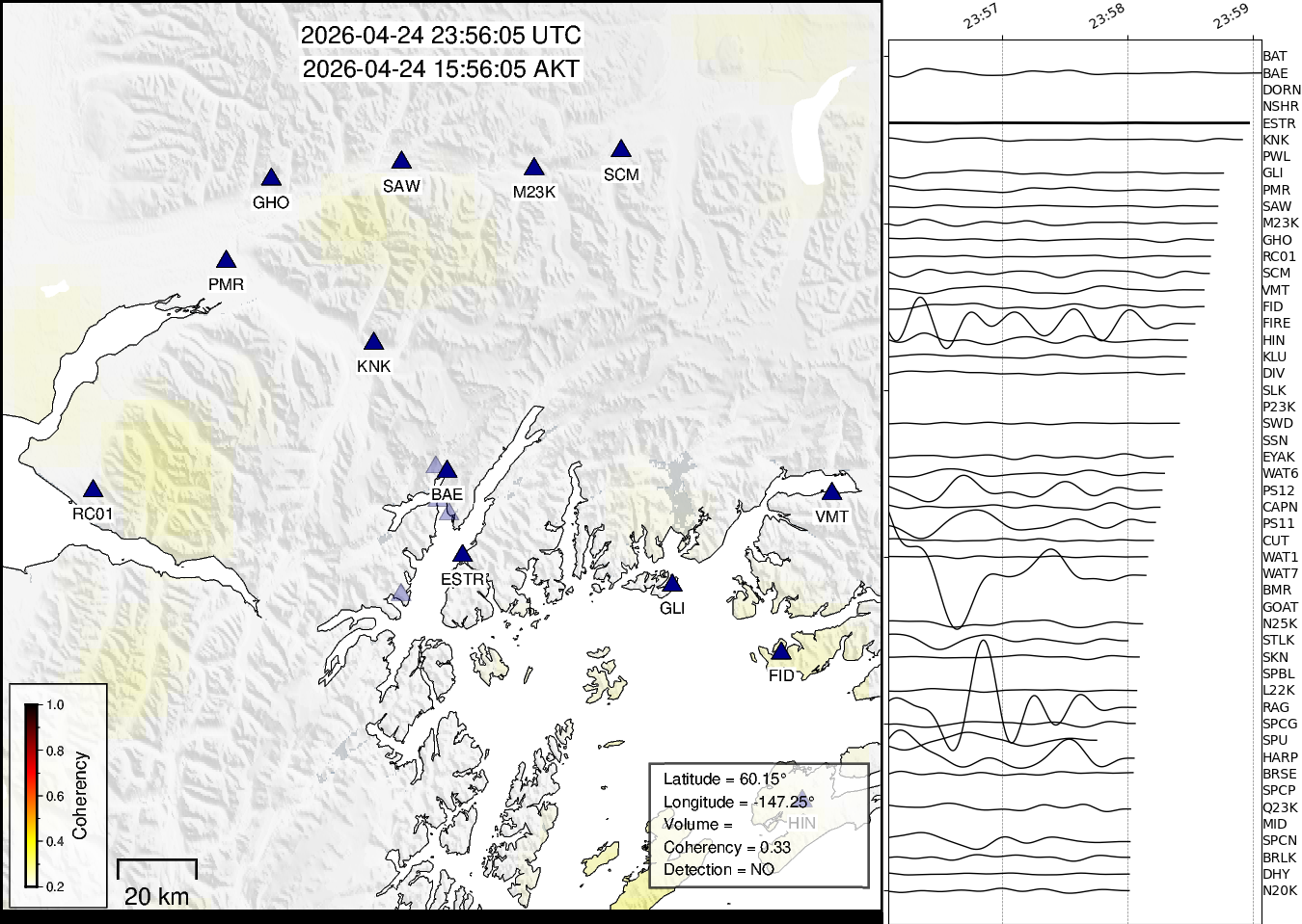time-lapse frame, Barry Arm seismic energy webcam